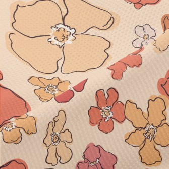 Beautiful Watercolor Flowers Piqué