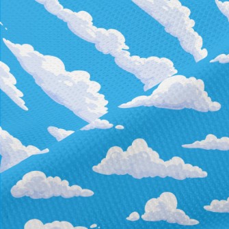 Fluffy Cartoon Clouds Piqué