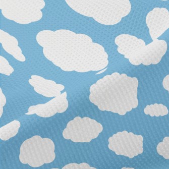 Blue Sky And White Clouds Piqué