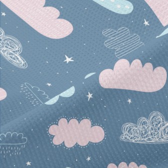 Hand Drawn Doodle Clouds Piqué