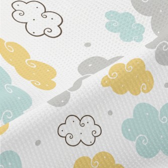 Colorful Cartoon Clouds Piqué