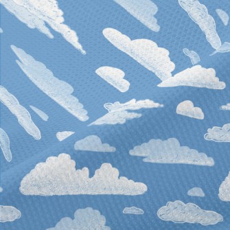 Blue Sky And White Clouds Graf Piqué