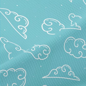 Cute Line Clouds Piqué