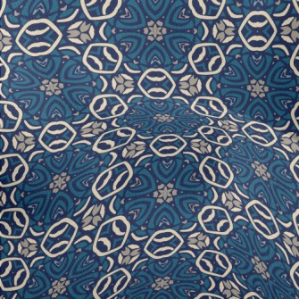 Gorgeous Blue Kaleidoscope Lightweight Performance Linen