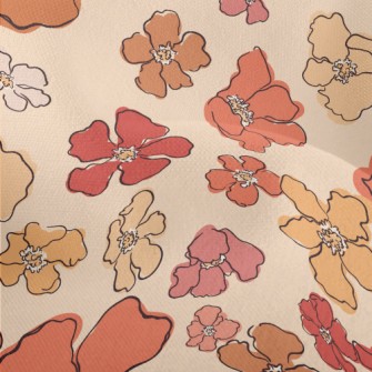 Beautiful Watercolor Flowers Lightweight Performance Linen