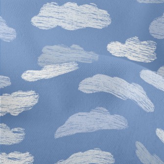 Hand Drawn Cloud Doodles Lightweight Performance Linen