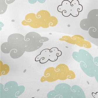 Colorful Cartoon Clouds Lightweight Performance Linen