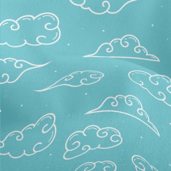 Cute Line Clouds Lightweight Performance Linen