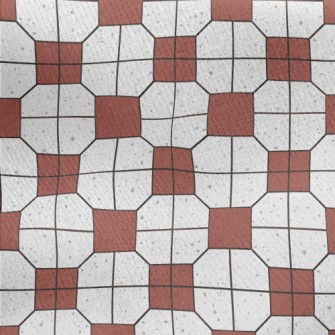 Retro Tile Pattern Jersey Backed Fleece