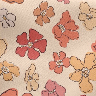 Beautiful Watercolor Flowers Jersey Backed Fleece