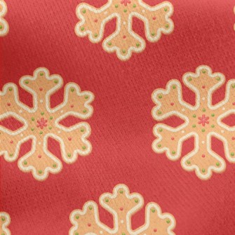 Snowflake Gingerbread Jersey Backed Fleece