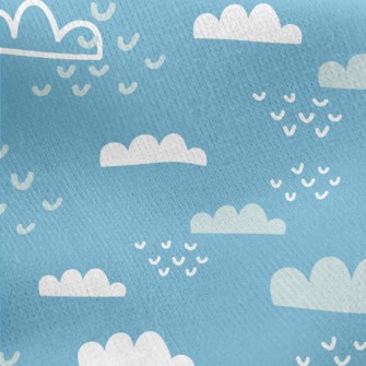 Lovely Blue Sky And White Clou Jersey Backed Fleece