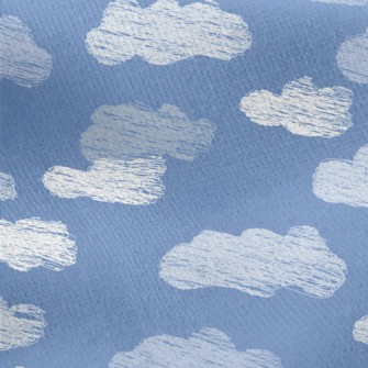 Hand Drawn Cloud Doodles Jersey Backed Fleece