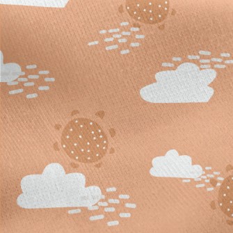 Orange Sky And Sun Jersey Backed Fleece