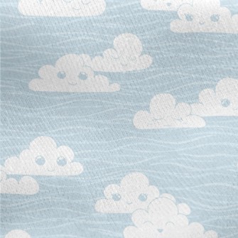 Cute Expression Clouds Jersey Backed Fleece