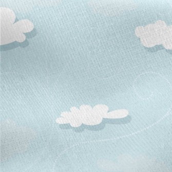 Cartoon Clouds And Blue Sky Jersey Backed Fleece