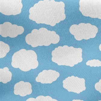 Blue Sky And White Clouds Jersey Backed Fleece