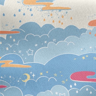 Fantasy Fairy Tale Sky Jersey Backed Fleece