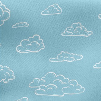 Empty Lines Clouds Jersey Backed Fleece
