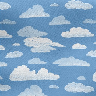 Blue Sky And White Clouds Graf Jersey Backed Fleece