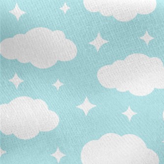 White Stars And Clouds Jersey Backed Fleece