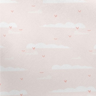 Pink Sky And Flying Birds Pongee