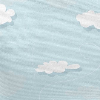 Cartoon Clouds And Blue Sky Pongee