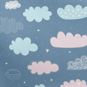 Hand Drawn Doodle Clouds Pongee