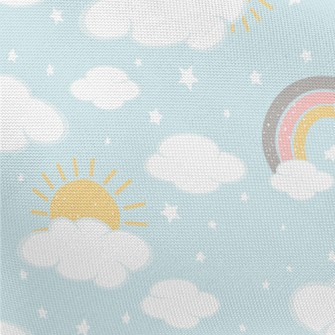 Hand Drawn Sunny Rainbow Pongee