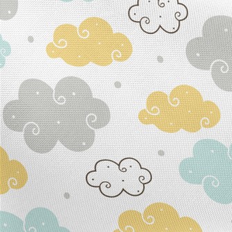 Colorful Cartoon Clouds Pongee