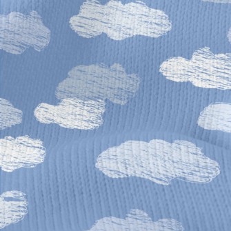 Hand Drawn Cloud Doodles Stretch Jersey