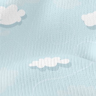 Cartoon Clouds And Blue Sky Stretch Jersey