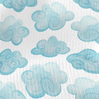 Watercolor Blue Clouds Stretch Jersey