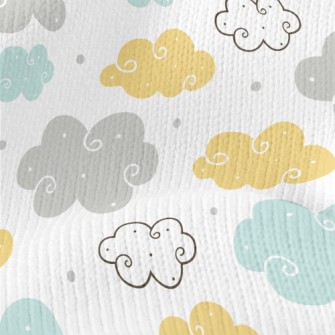 Colorful Cartoon Clouds Stretch Jersey