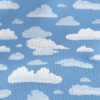 Blue Sky And White Clouds Graf Stretch Jersey