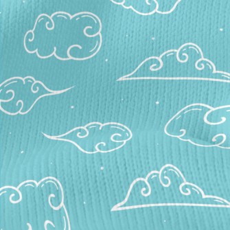Cute Line Clouds Stretch Jersey