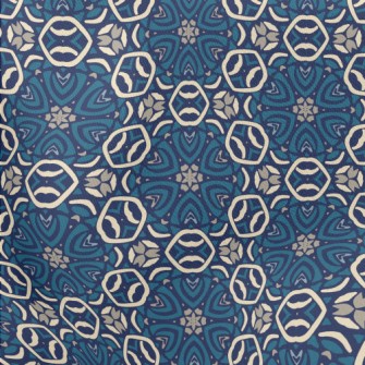Gorgeous Blue Kaleidoscope Lightweight Cotton Poplin