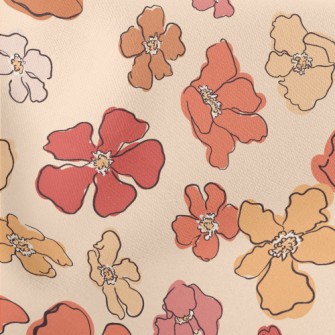 Beautiful Watercolor Flowers Lightweight Cotton Poplin