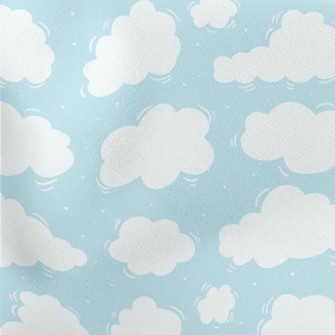 Cute Fluffy Clouds Lightweight Cotton Poplin