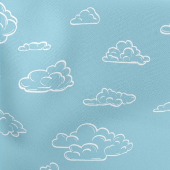 Empty Lines Clouds Lightweight Cotton Poplin