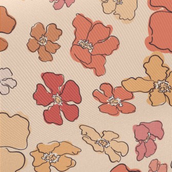 Beautiful Watercolor Flowers Midweight Cotton Poplin