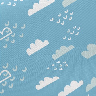 Lovely Blue Sky And White Clou Midweight Cotton Poplin
