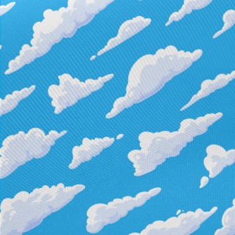 Fluffy Cartoon Clouds Midweight Cotton Poplin