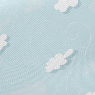 Cartoon Clouds And Blue Sky Midweight Cotton Poplin
