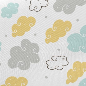 Colorful Cartoon Clouds Midweight Cotton Poplin