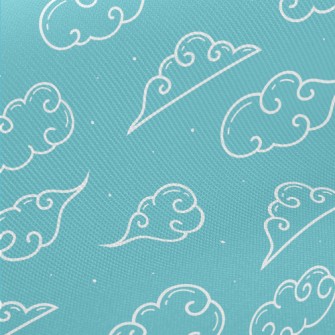 Cute Line Clouds Midweight Cotton Poplin