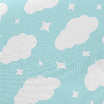 White Stars And Clouds Midweight Cotton Poplin