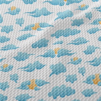 Chinese Cartoon Sky Birdseye Piqué