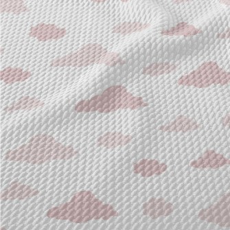 Cute Pink Clouds Birdseye Piqué