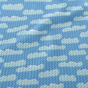 Long Cartoon Cloud Birdseye Piqué